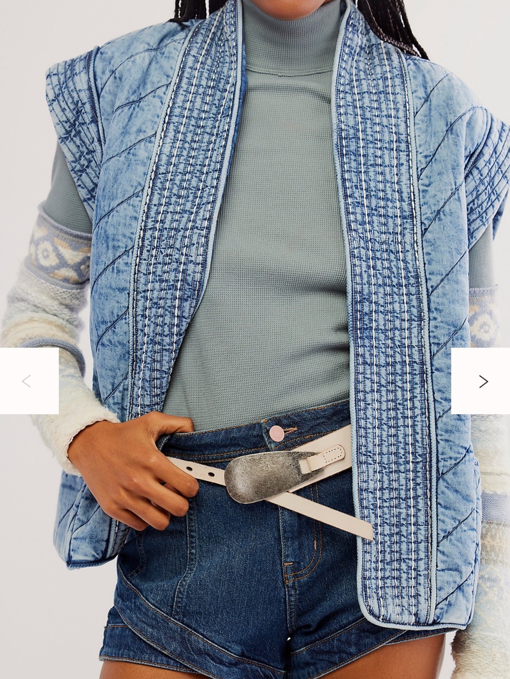bohme quilted Denim vest small excellent condition